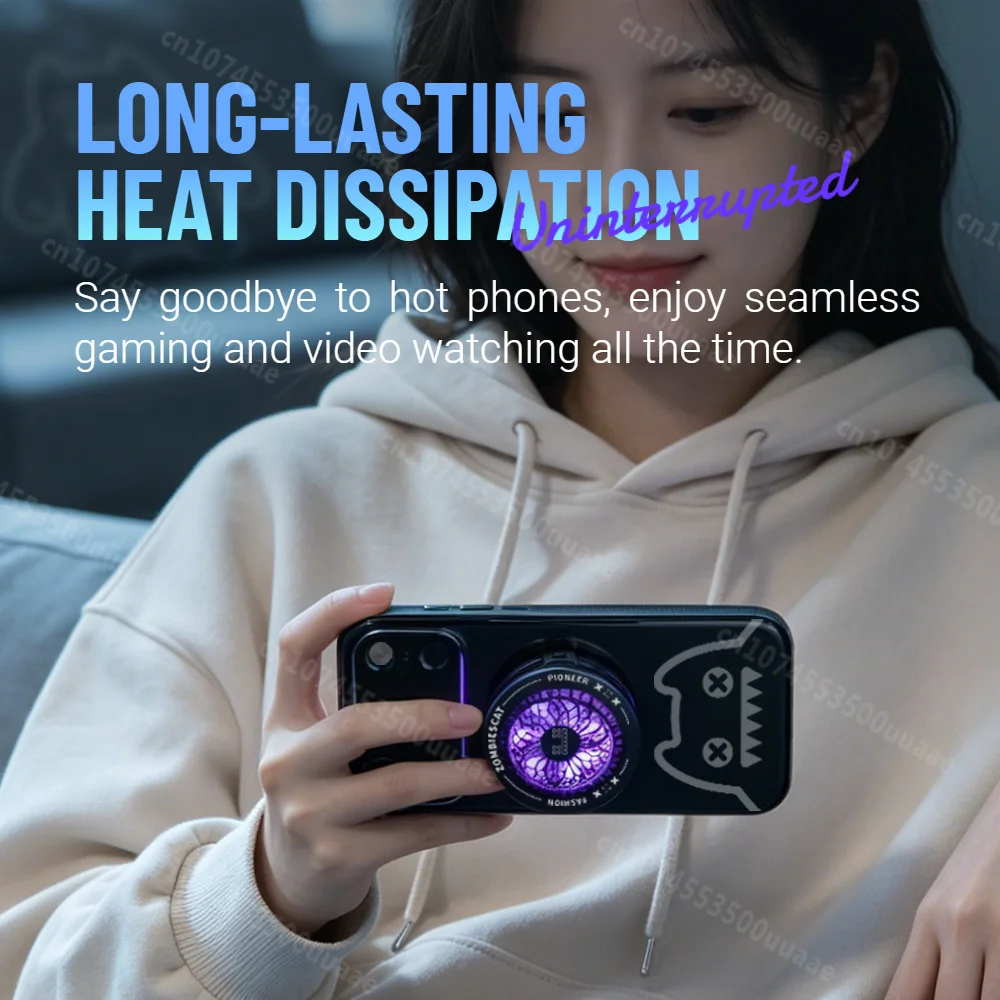좀비캣 QCSRQ01 휴대폰 쿨러 반도체 급속 냉각 RGB 게이밍 팬, 장시간 게임 플레이를 위한 최고의 열 방출