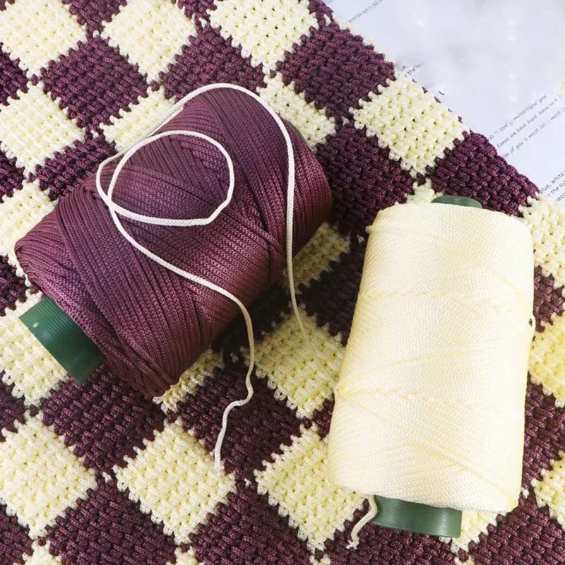 220g Hollow Yarn Light Viscose Ice Rope Hat Yarn Hand Woven Yarn Diy Hook Cushion Hollow Bright Silk Medium Thick 6