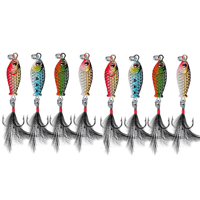 8pcs Metal Casting Slow Jigging Crankbait Fishing Lures Set With Feather  Hook Sinking Wobbler Spinner Spoon Artificial Baits Kit - AliExpress