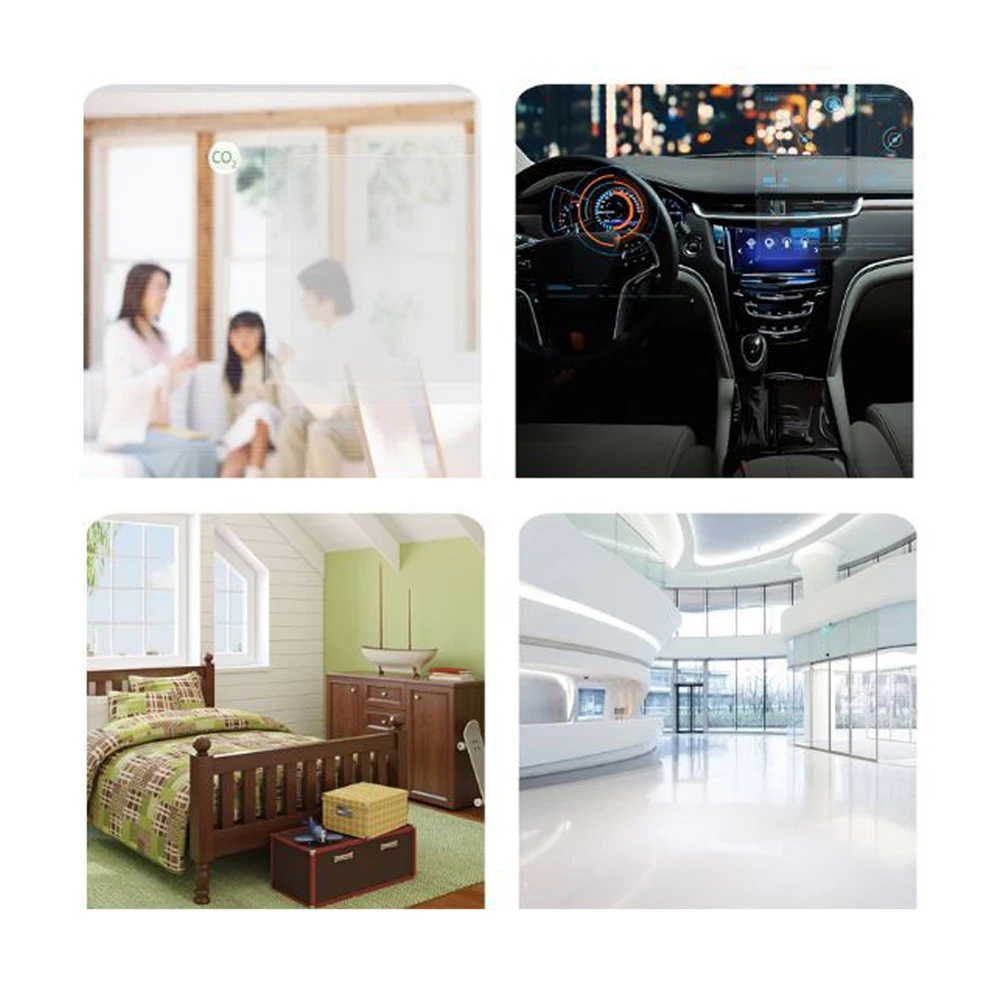 6 In 1 Co2 Sensor Air Quality Monitor PM2.5 PM10 HCHO TVOC CO CO2 Meter CO Carbon Dioxide Formaldehyde Monitor Home Gas Analyzer