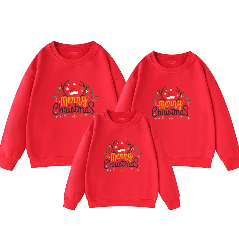 thumbnail image 2 of Camisetas navideñas de invierno para madre e hija, camisetas con estampado de dibujos animados, conjuntos familiares a juego, sudaderas para padre e hijo, ropa para parejas, pulóveres, 2 of 5
