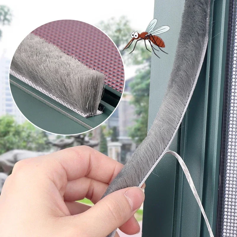 5/10M Brush Strip Self Adhesive Door Window Sound Insulation Weather Stripping Sliding Wardrobe Door Dust Sealing Sealing Strip