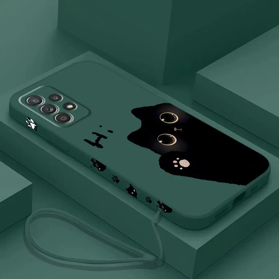Cartoon Black Cat Phone Case - Sleek and Stylish Design