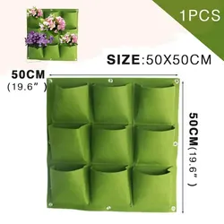 Vertical Wall Hanging Planter for Home and Garden Decor (Green 9 Pockets)