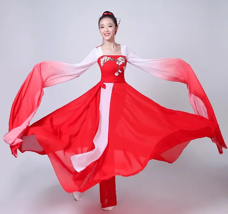 

Chinese style Hanfu classical dance costumes female new style dance costumes sleeve dance costume