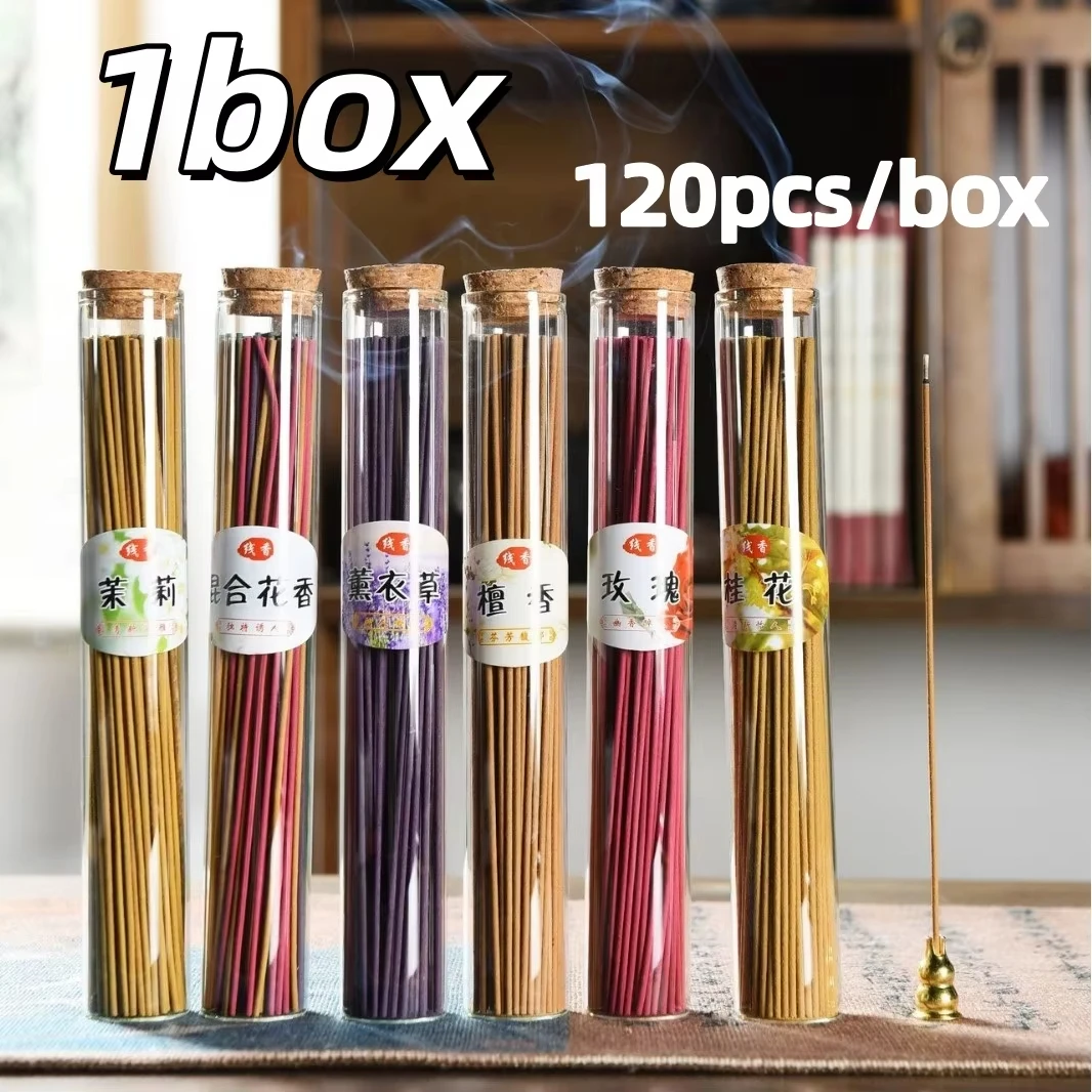 Natural Incense Stick 120pc/Box Aromatherapy Interior Deodorization Lingering Fragrance Household Bedroom