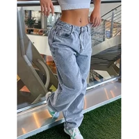 Jeans For Woman Y2k Clothes High Waist Loose Fit Plus Size Stretch Denim Casual Vintage Washed New Trendy Fashion Casual - Image 3