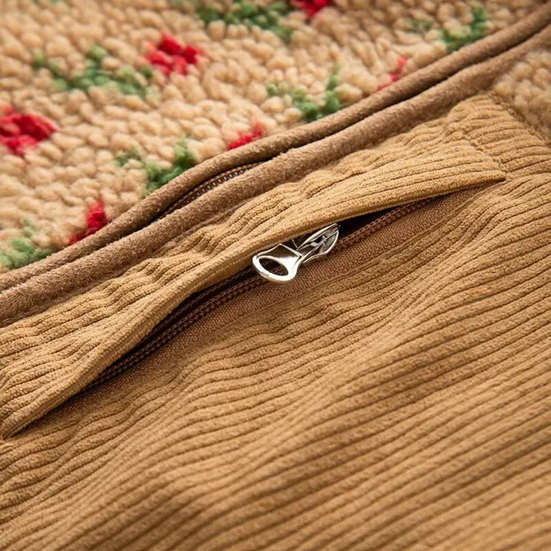 Fleece Jackets Women's Floral Coat Winter Long Sleeve Outwear 2025 Casual Loose Coat  Casual Loose y2k Jackets Woman Coat Tops