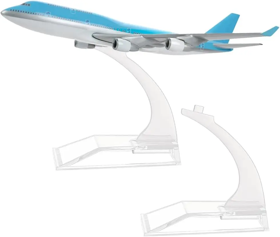 Clear Plastic Aircraft Display Stand Set - Ideal for Mid-Size Model Planes