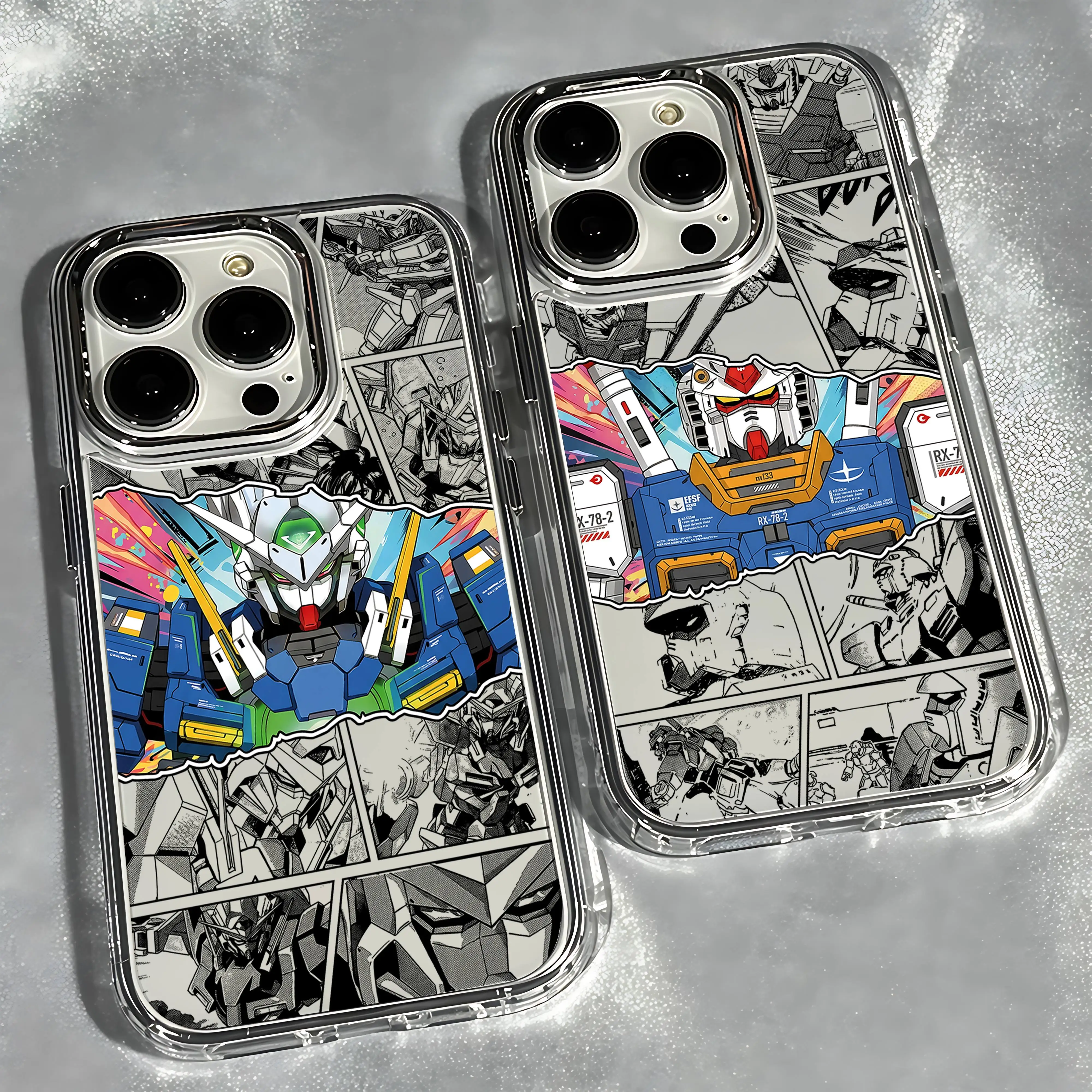 Cool Anime Gundams Clear Phone Case