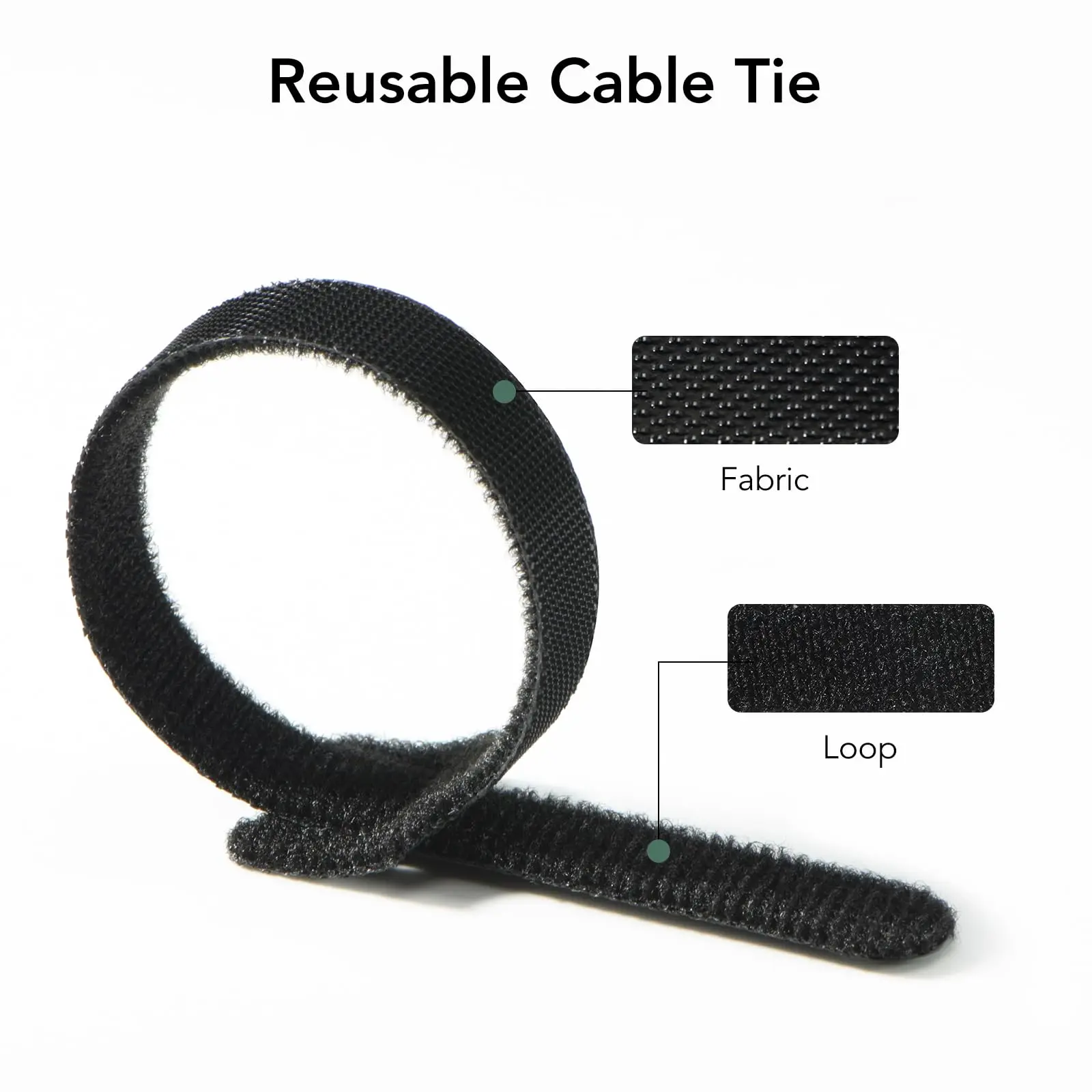 Wisdompro Fascette Cavi Riutilizzabili Colorate - 50 Pezzi, 20 Cm, 5 Colori, Organizza Cavi - 3