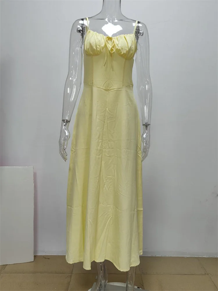 Wmstar Dresses for Women Clothes Sleeveless Sexy Temperament Elegant Bandage Maxi Dress Wholesale Dropshipping Summer Colthes