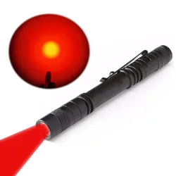 Red Light Penlight for Outdoor Activities and Night Vision (Black)