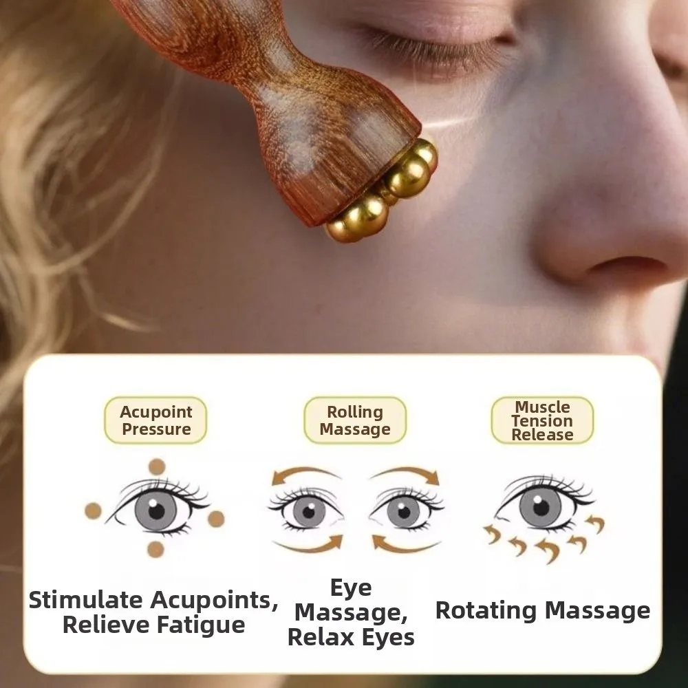 Handheld Lotus Seedpod Shape Massager Antistatic Multifunctional Face Manual Massager Five Beads Skin Scraping Eye Massage Stick