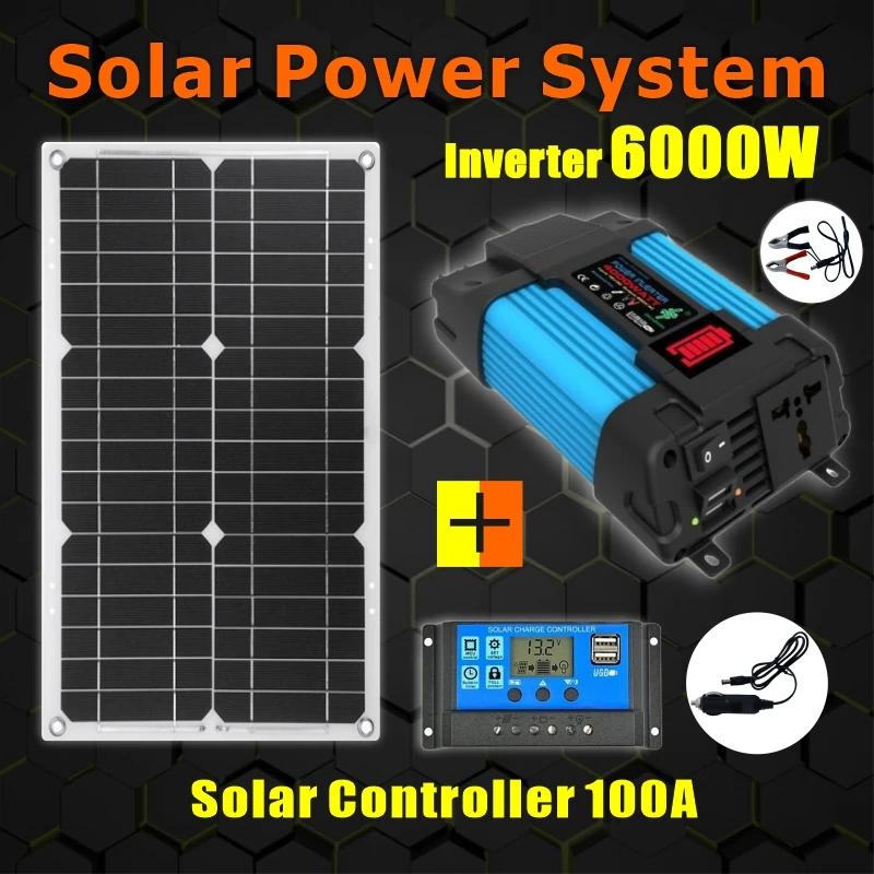Draagbare Zonne-energie Systeem 4000W Omvormer 30A 12V 24V