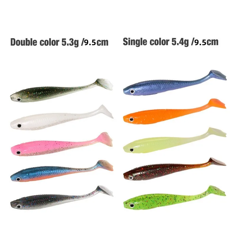 25Pcs Fishing Lure Set 95mm Soft Fish fake Swimbait for Trolling Wobbler Silicone Bait Kit Sea Fishing Predator Pike Trout Lure