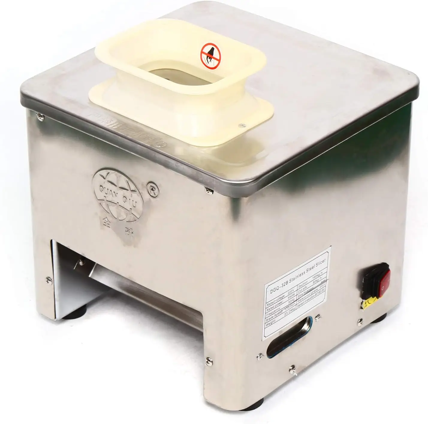 Commercial Meat Cutting Machine With 3 Cutiing Ways, 550W 353 Lbs/H Meat Slicer Shredded Cutting Machine, 3.5Mm Blade Stainless 6