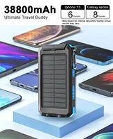 Waterproof Outdoor Solar Power Bank 38800mAh Dual USB Travel Outdoor Solar Mobile Phone Charger Solar Powerbanks For Camping 1