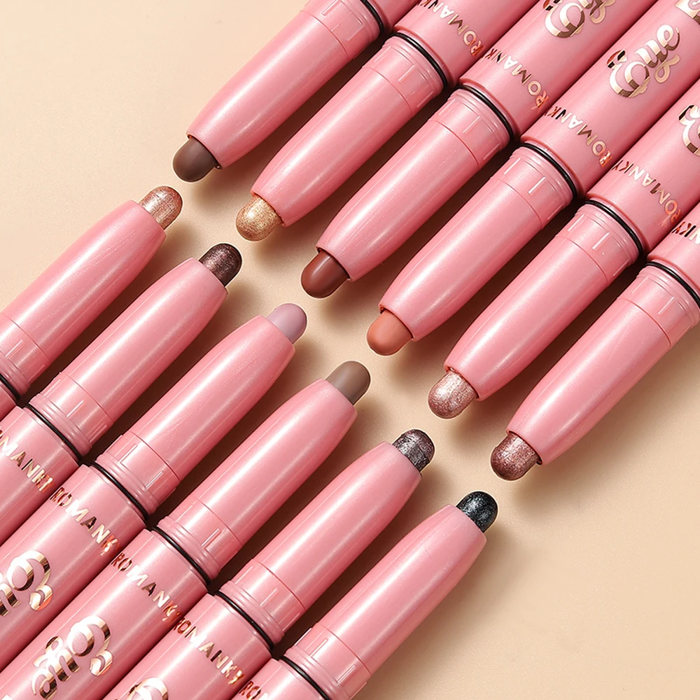 6Pcs Set Matte Effect Eyeshadow Stick   Natural and long-lasting Multi-purpose Shiny Metallic Matte Shimmer Highlighting Eyeline 2