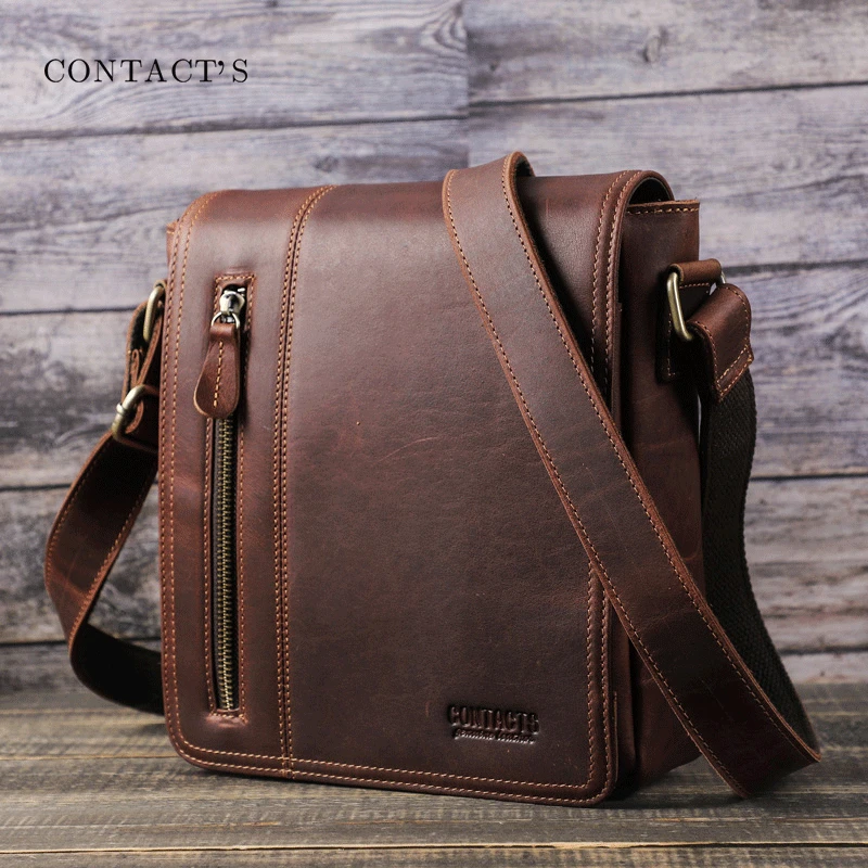 Genuine Leather Men's Bags Shoulder Bag Husband Flap Man Messenger Handbag  Fashion Casual Cowhide Purse Crossbody Bags For Men - Shoulder Bags -  AliExpress