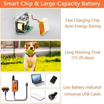 Electric Dog Training Collar Waterproof Dog Bark Collar With Remote Control Anti Barking Device for All Size Dogs Pet Supplies 6