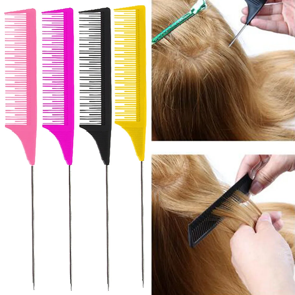 

Salon Portable Hair Cutting Fine-tooth Hairdressing Hair Tail Comb Rat Tail Comb Styling Tool For Hair Dyeing