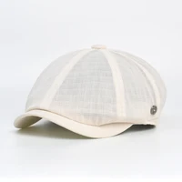 Spring Summer Breathable Mesh Newsboy Caps Men Woman Casual Beret Flat Ivy Cap Soft Solid Driving Fashion Peaked Cap Unisex 6