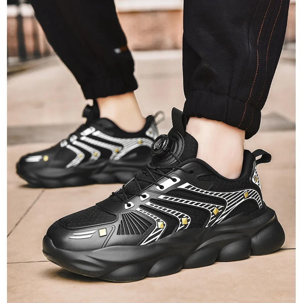 Sports new ultra light rubber running with rotating buttons fashionable and versatile casual shoes comfortable Outdoor  Trainers Sports Sneakers_voghion.com