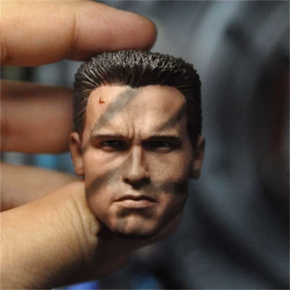 

Male Head Sculpt Carving Arnold Schwarzenegger Actor Carving Camouflage Normal 1/6 Soldier Model Fit 12" Action Figure