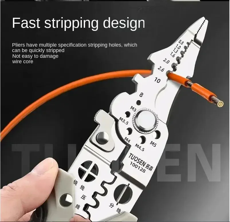 Electrician specific line winding pliers multifunctional wire stripping pliers wire stripper tools multi functional tools electrician tools