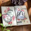 30Sheets Material Base Paper Memo color Book Plant border Writing Decorative Monet Notebooks Writing package Scrapbook 114*75MM 5