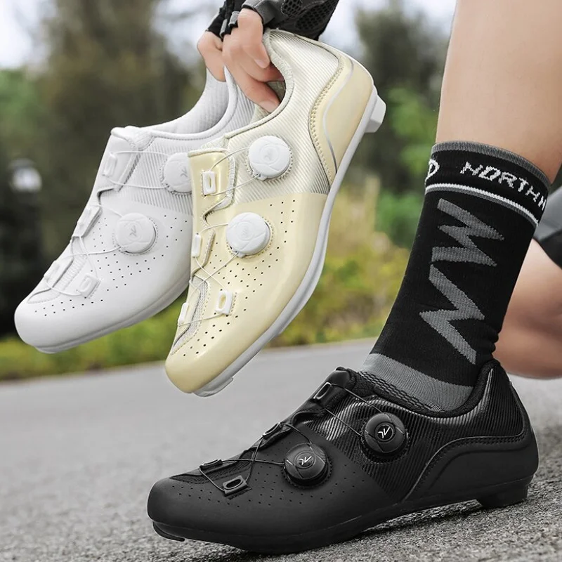 Road Cycling Shoes, Men's Speed Cycling Sports Shoes, Women's Shoes Which Are Bicycle Competition Shoes With Cleats.