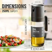 Pulvérisateur d'huile de 250ML, verre à haute teneur en Borosilicate sans BPA, pulvérisateur d'huile d'olive pour friteuse à Air, salade, barbecue, Gadget de cuisine 2