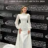 Simple Mermaid Wedding Dresses Woman's Formal Long Sleeve High Neck Appliques Bride Gowns Elegant Vestidos De Novia Customized 2