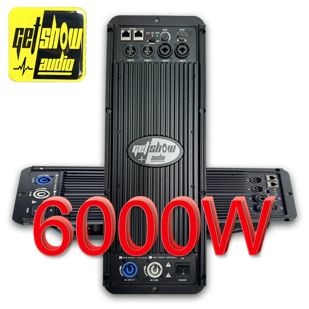 2 Channel GETSHOW 6000W Subwoofer Amplifier Module Professional Speaker Plate Amplifier Class D DSP Audio Processor Audio Processor Audio Power Amplifier