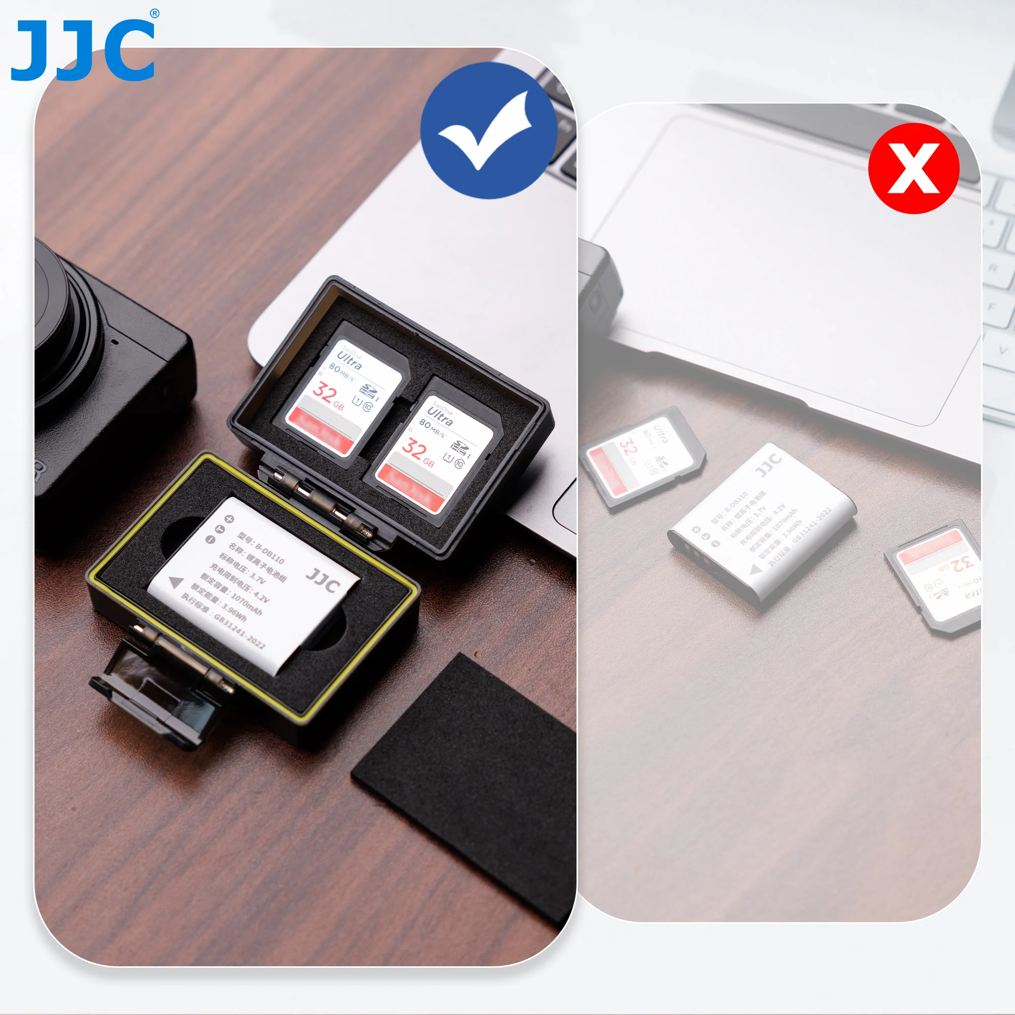 JJC Camera Battery Case Holder Box for Ricoh DB-110 Olympus LI-90B