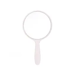 Charming Portable Handheld Makeup Mirror with Anti - Fall Design (White - L)
