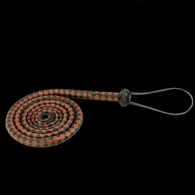 240CM Real Leather Horse Whip Bull Whip, Genuine Leather Bull Whip Cowhide Horse Riding Whip 4