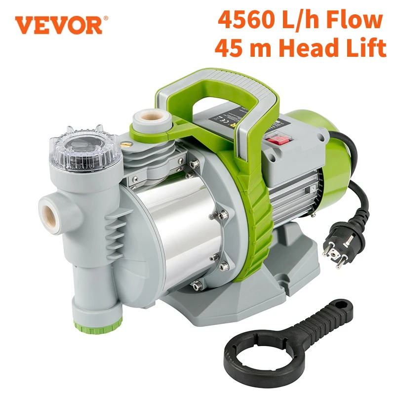 VEVOR 1100W Shallow Well Pump with Prefilter Portable Garden Jet Pump