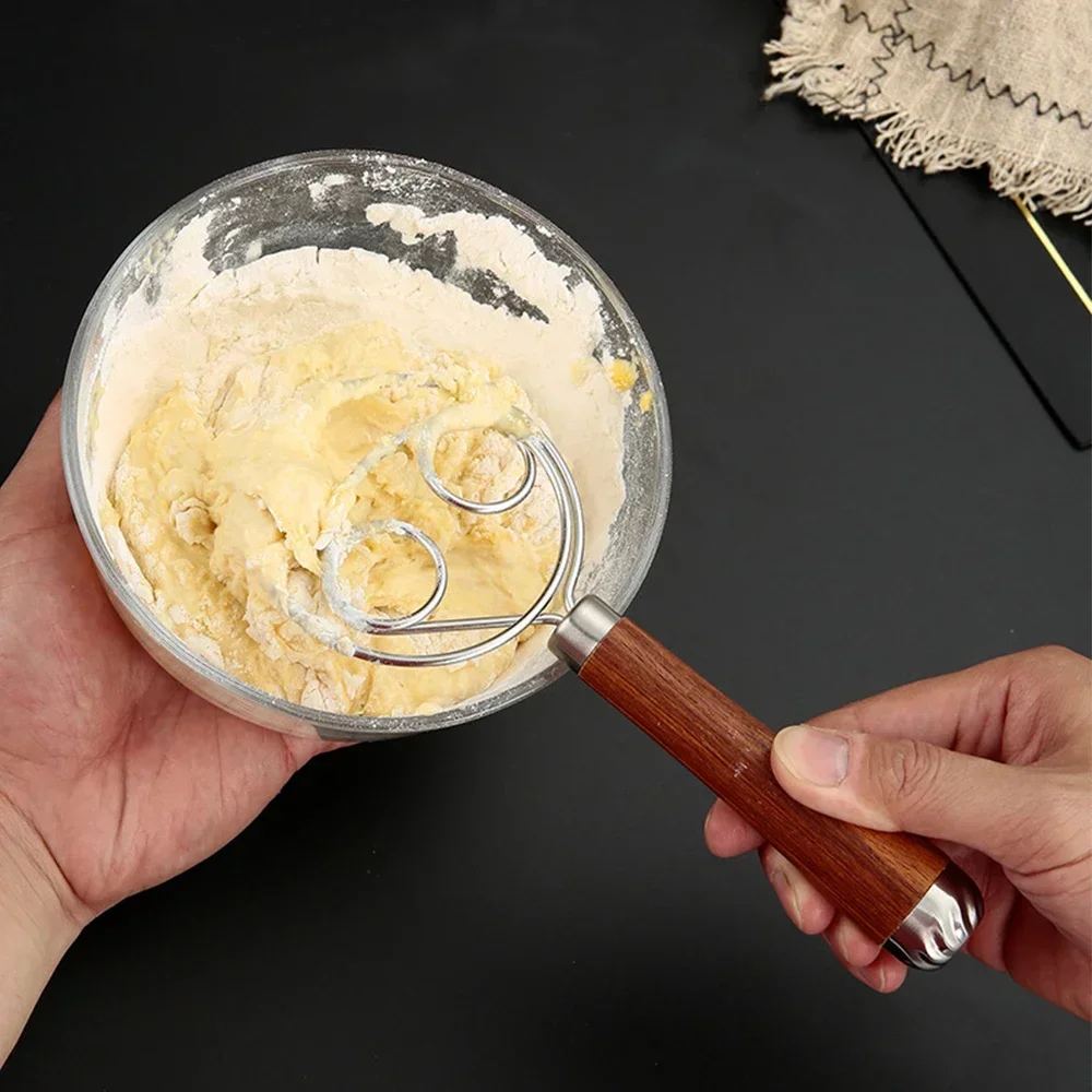 Two-hole Kitchens Accessories Flour Kitchen Utensils Cake Mixer Baking Supplies Pastry Molds Danish Dough Whisk Gadgets Wooden