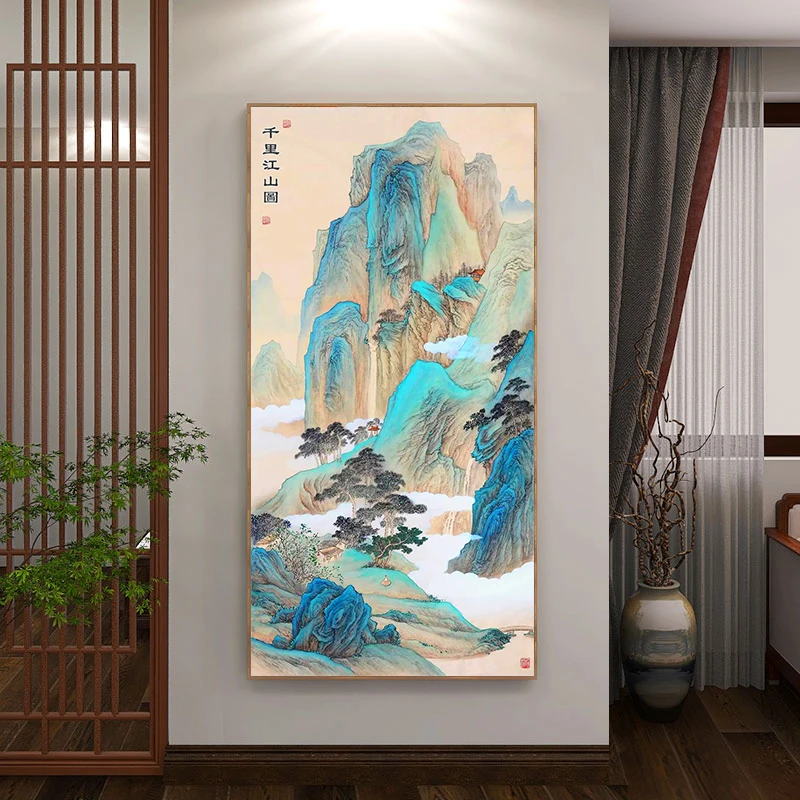 Description Picture 6 of itemNeedlework,A Thousand li River and Mountain Map Vertical Version Cross stitch Handmade 11CT Counted Canvas DIY,Cross-stitch kits