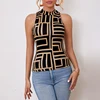 Women's Sleeveless Vest - Striped Round Neck Casual Summer Top