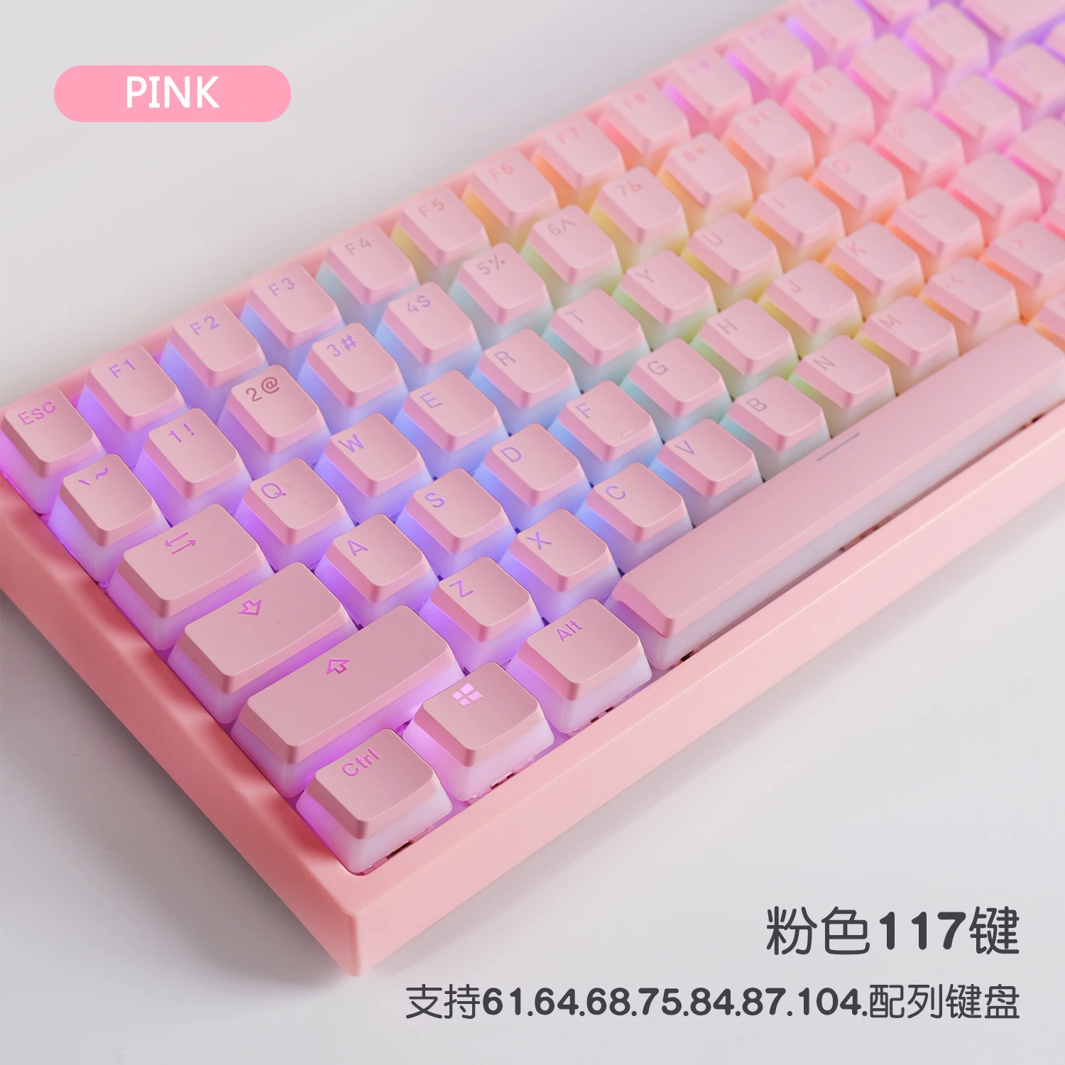 ZIFRIEND 130 Keys Pudding Keycaps for Mechanical Keyboard