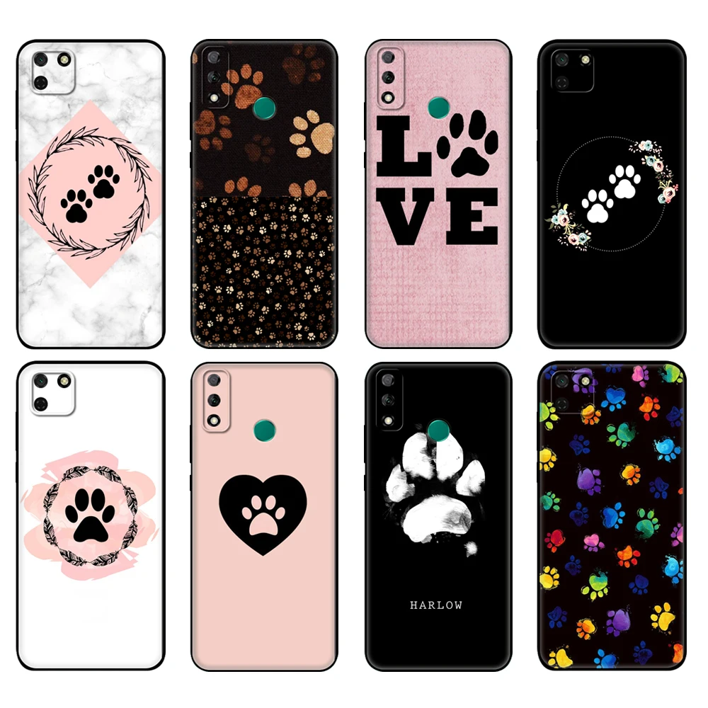 Custodia In Tpu Nera Per Huawei Y9S Y6S Y8S Y5P Y7P Y8P Custodia Per Huawei Y5 Lite Prime 2018 Y6 2019 Cover Best Friends Dog Paw