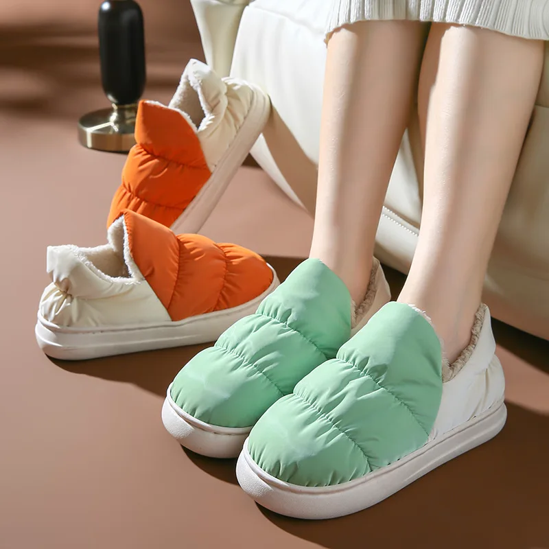 Indoor Slippers Women Winter Warm Flats Soft Fluffy Men Casual Comfortable Plush Shoe Non-slip Fashion Couples Home Furry Slides 4