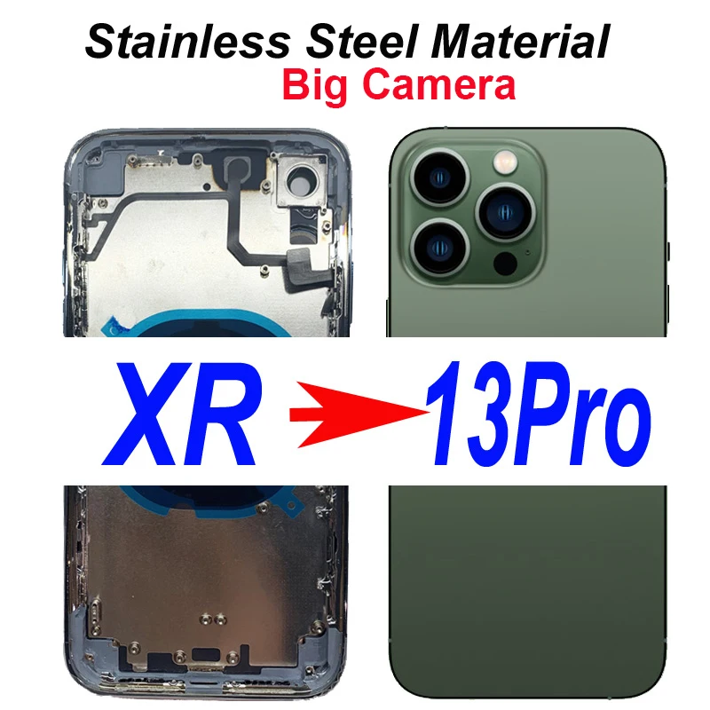 DIY Housing For XR To 13 Pro Back Battery Middle Frame Replacement For