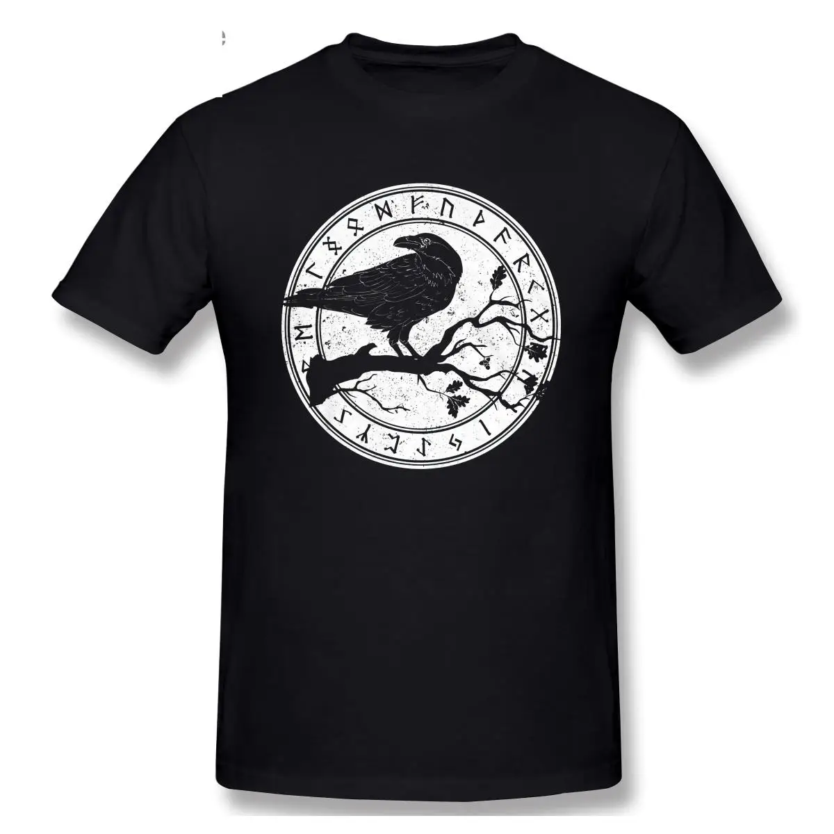 

Raven Of Odin Norse Runes Tattoo T Shirt For Men's Soft Cotton Fashion T-shirt Short Sleeve Viking Ragnar Tee Tops Apparel Gift