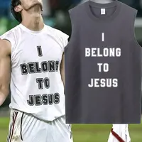 J'appartiens à jésus hommes gilet coton T-Shirt été mode décontracté sans manches gilet culturel T-Shirt hommes vêtements hauts 4