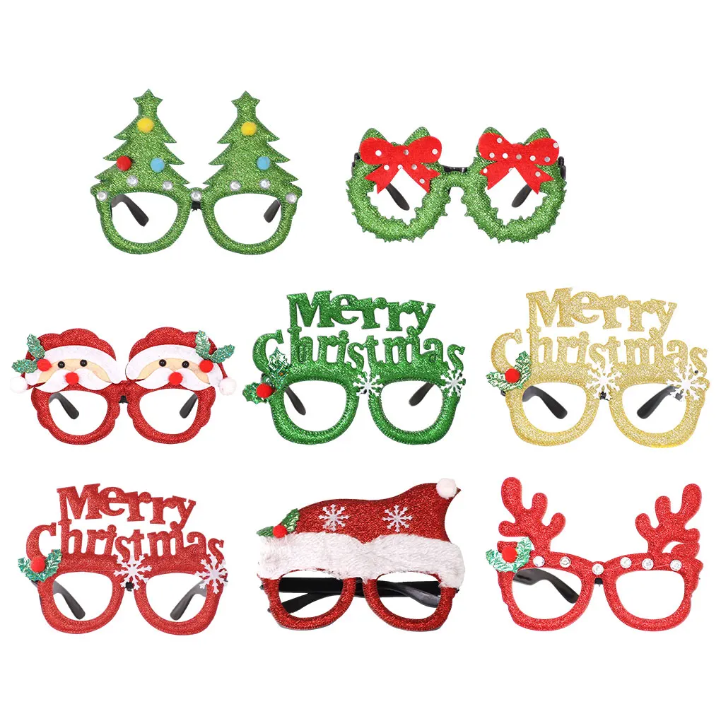 

Unique Christmas Ornaments Party Favor Christmas Glasses Special Christmas Gifts Decoration multicolour Santa’s Hat