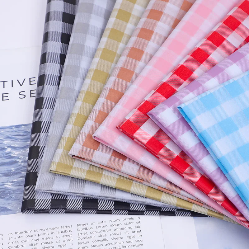 10pcs Christmas Plaid Checkered Gift Packaging Paper Craft Paper Flower